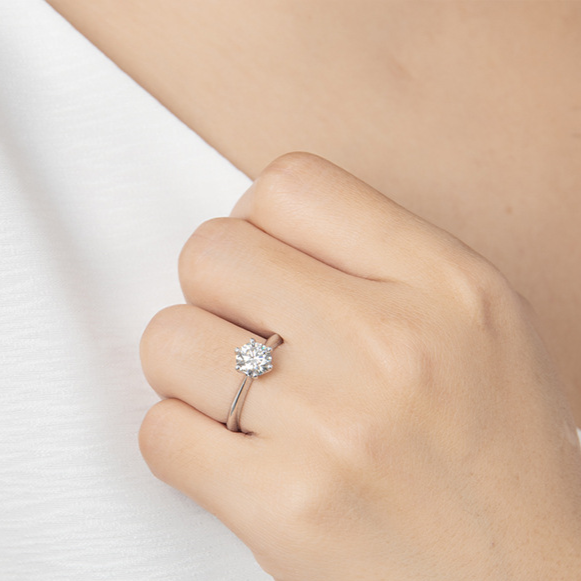 Classic Six-Claw Moissanite Ring