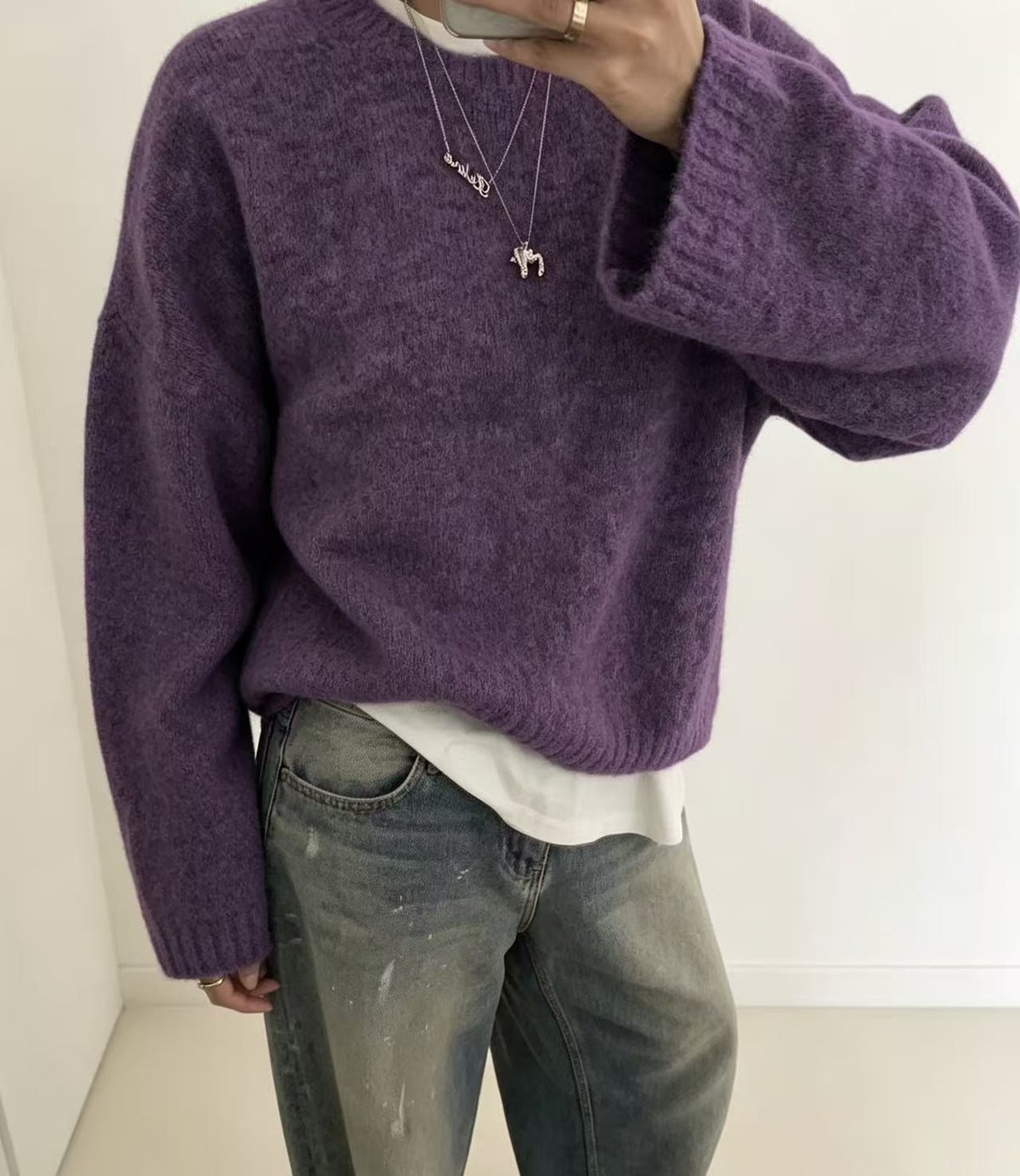 Womens Solid Color Knit Pullover
