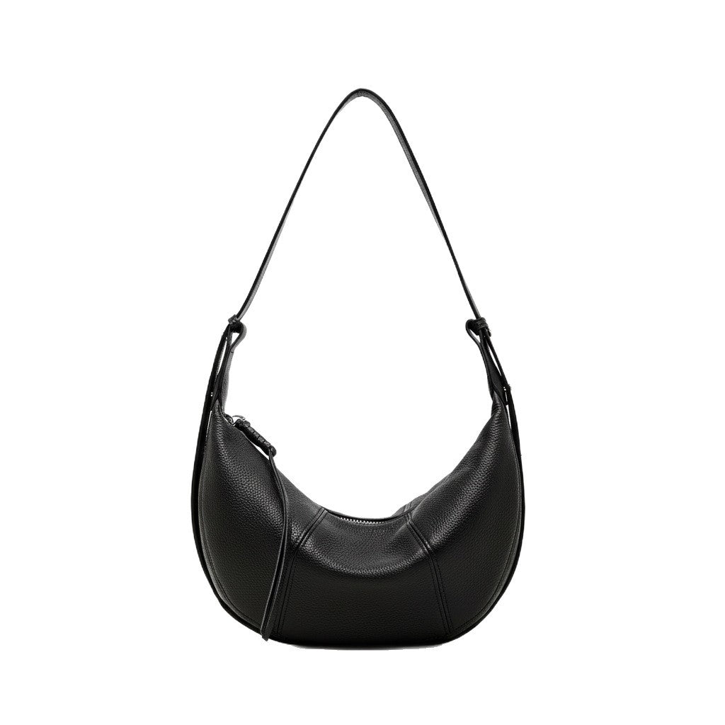 First-Layer Cowhide Crossbody Dumpling Bag