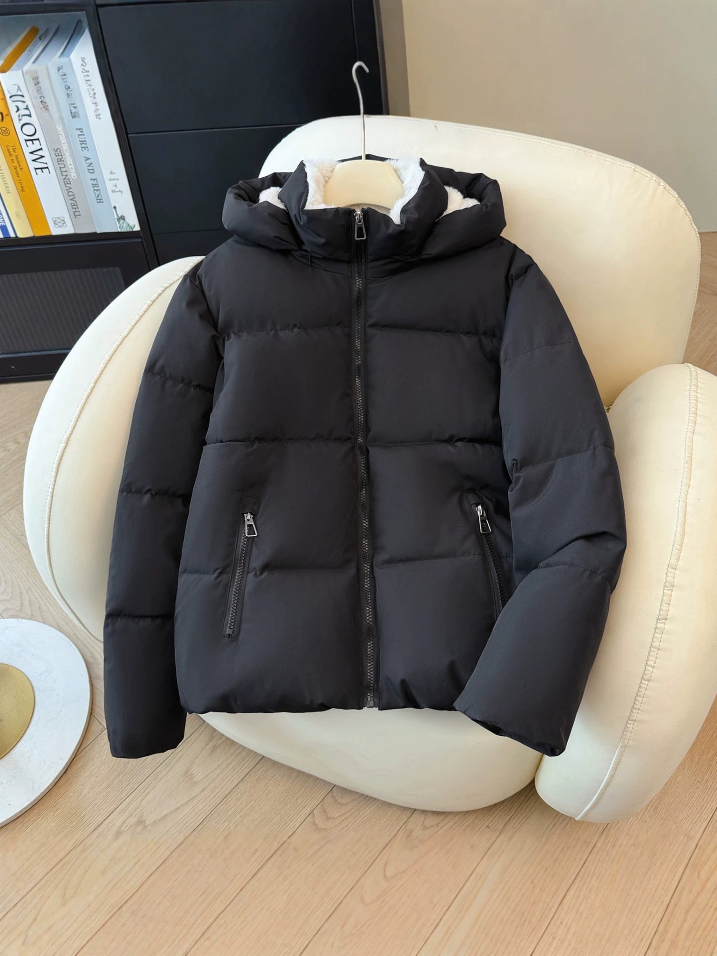 Womens Winter Hooded Short Puffer Jacket