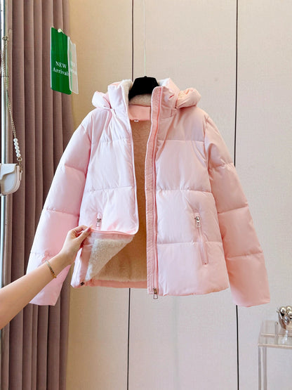 Womens Winter Hooded Short Puffer Jacket