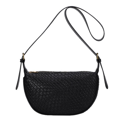 Textured Woven Quilted Shoulder Bag