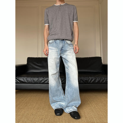 Mens Straight Leg Denim Pants