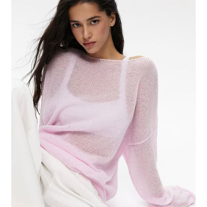 Womens Hollow Knit Pullover Sweater
