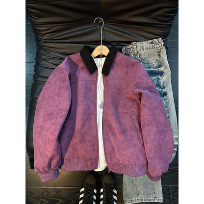 Mens PU Leather Tie-Dye Jacket