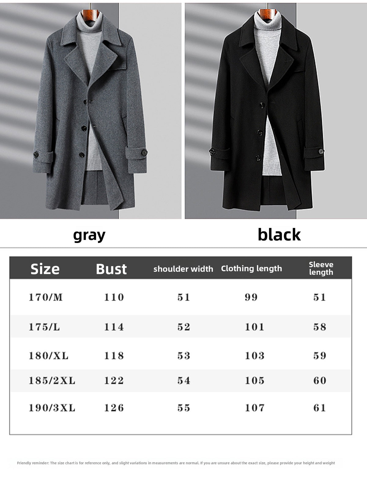 Double-sided woolen coat