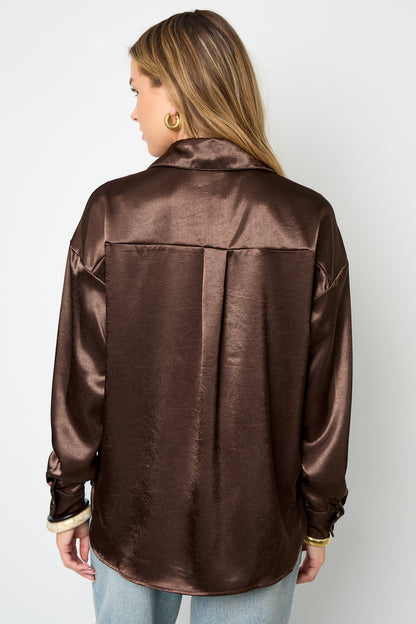 Blouse met zijden look