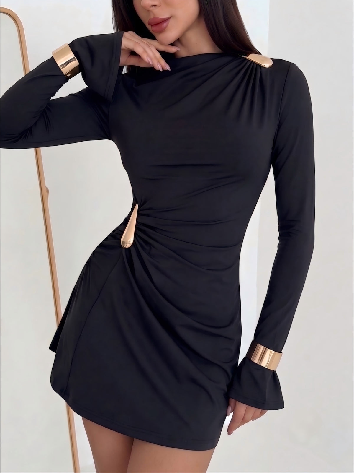 Bell Sleeve Slim Fit Dress