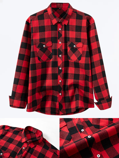 Classic Plaid Long Sleeve Shirt for Men
