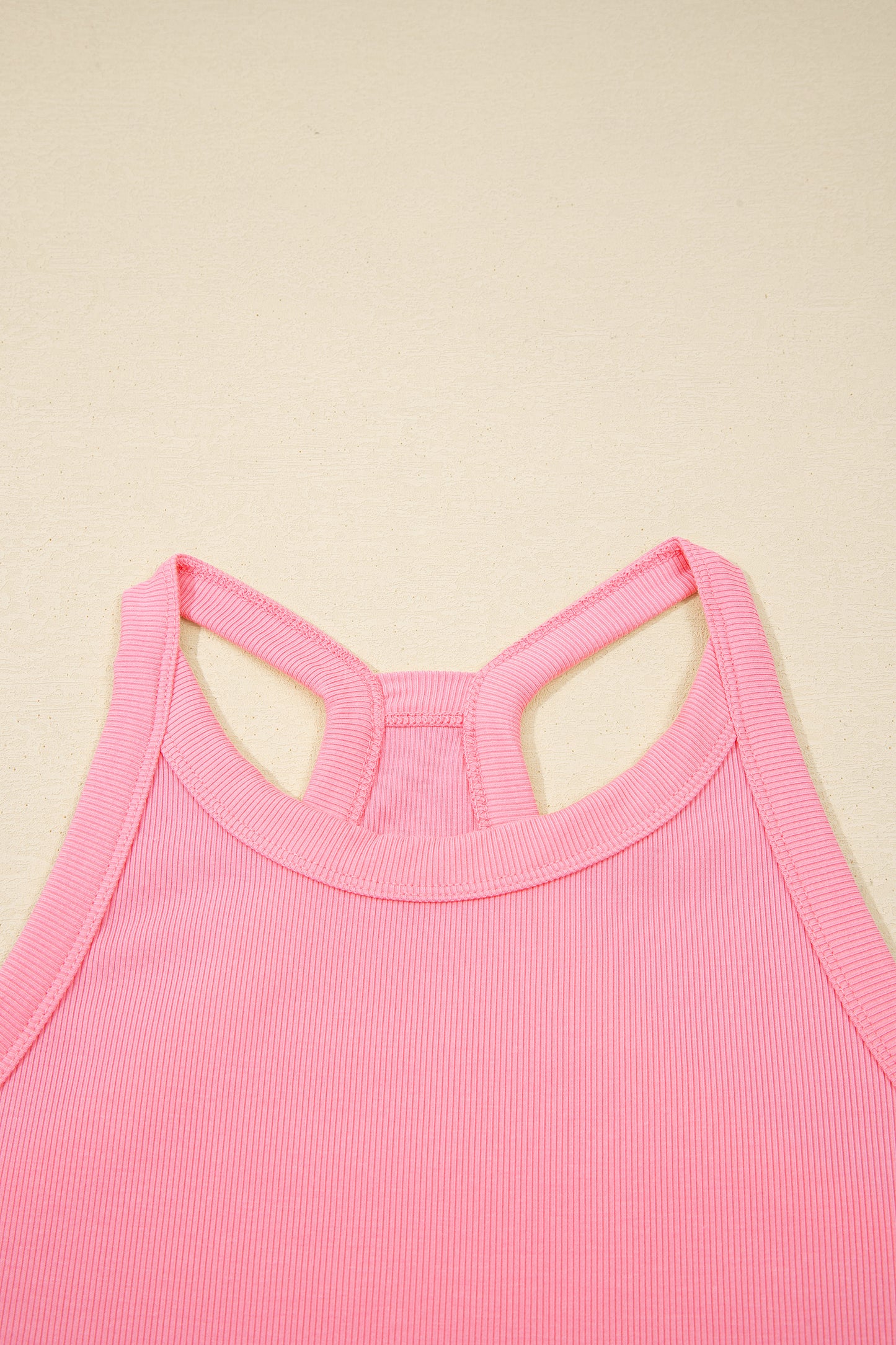 Geribde slim-fit tanktop en minirok met elastische taille 2-delige set