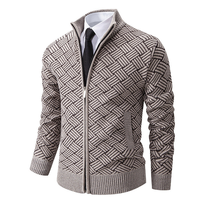 Mens Fleece Lined Knit Cardigan