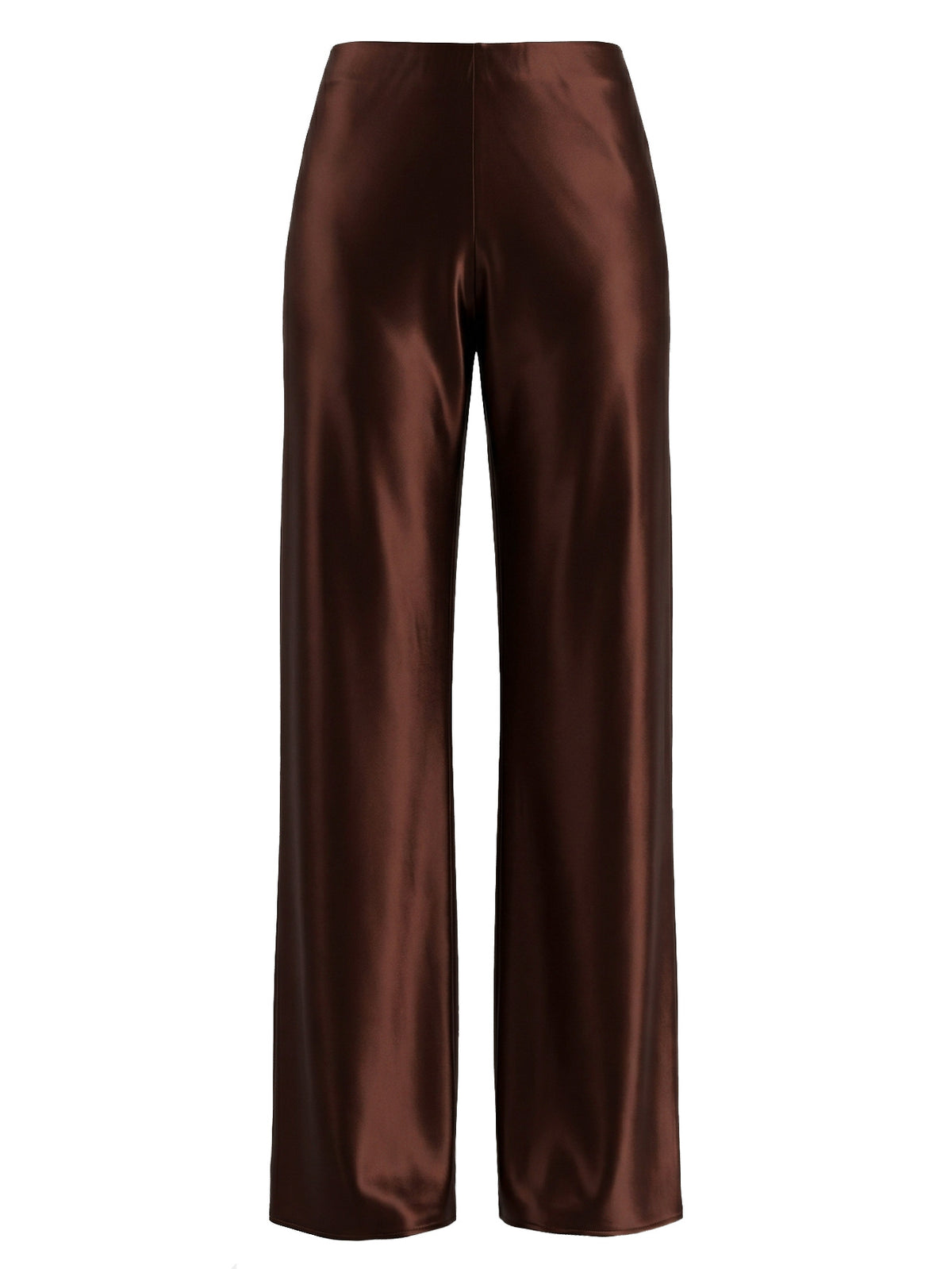Women's High-Waisted Satin Wide Leg Long Pants with Elastic Waist