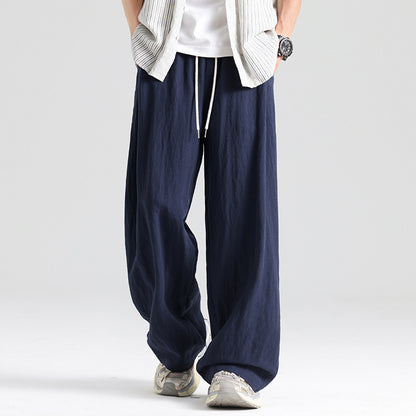 Men's Linen Blend Casual Straight Leg Pants