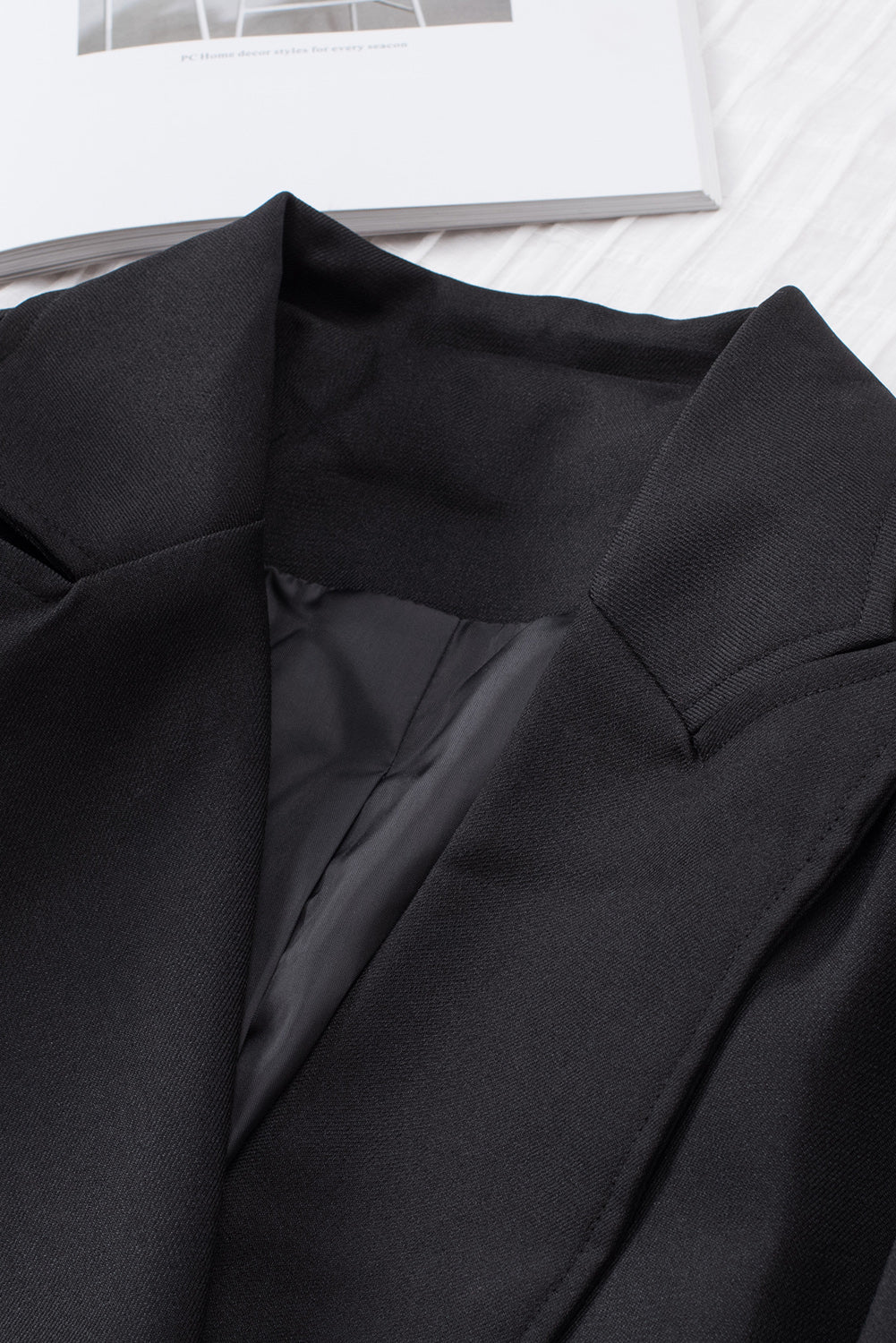 Apricot Buttoned Lapel Collar Blazer with Pocket