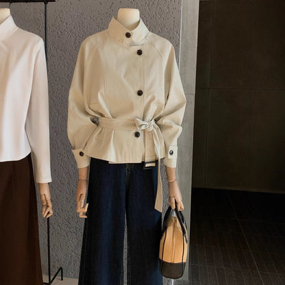 Lady's belt style versatile trench coat
