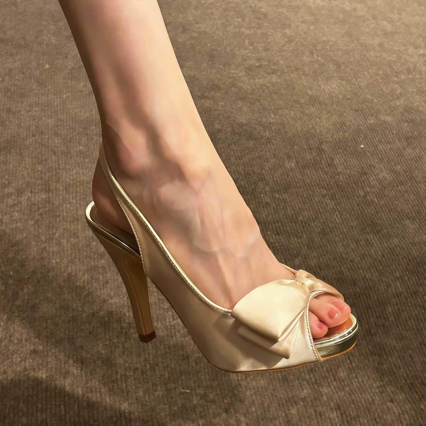 Fish-mouth high-heeled sandals