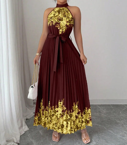 Maxi-jurk van chiffon met bloemenprint