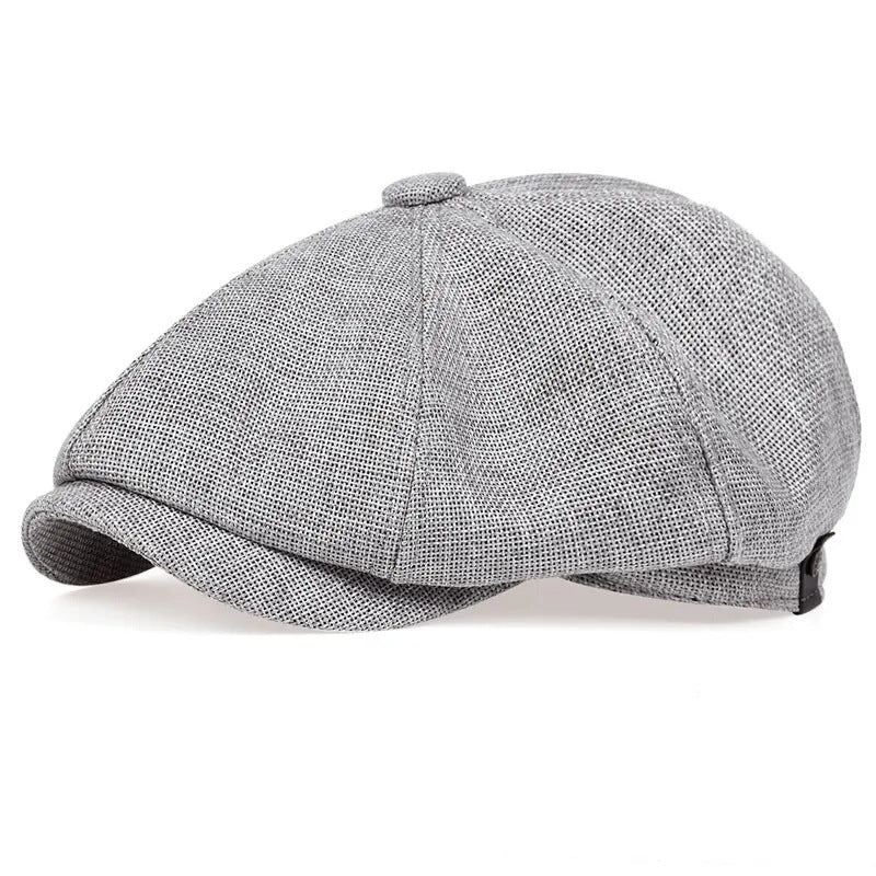 Linen Adjustable Beret Hat Vintage Style