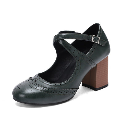 Cross Buckle Burned Shoes