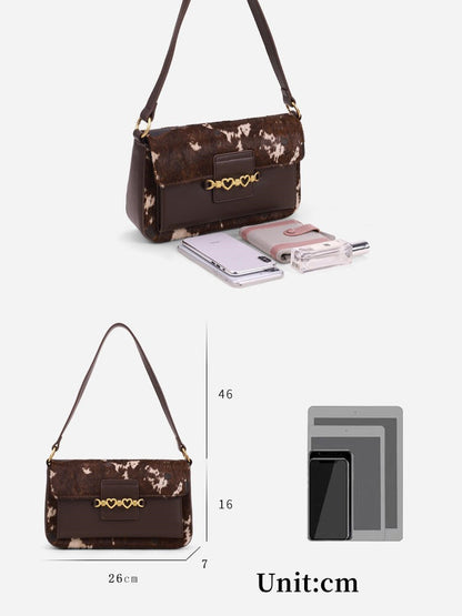 Vintage Baguette Trendy Schoudertas Van Echt Paardenhaar