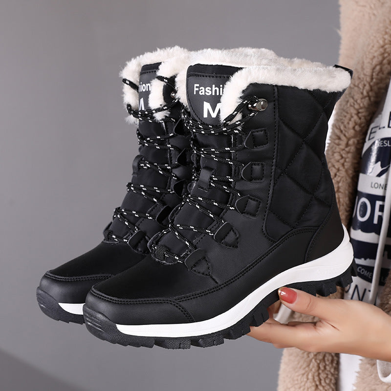 Unisex Warm Fur Lined Flat Snow Boots