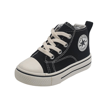 Children Canvas Casual Shoes with Side Zipper