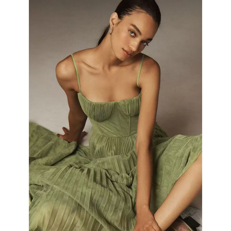 Women's Sleeveless Backless Deep V Neck Long Evening Dress