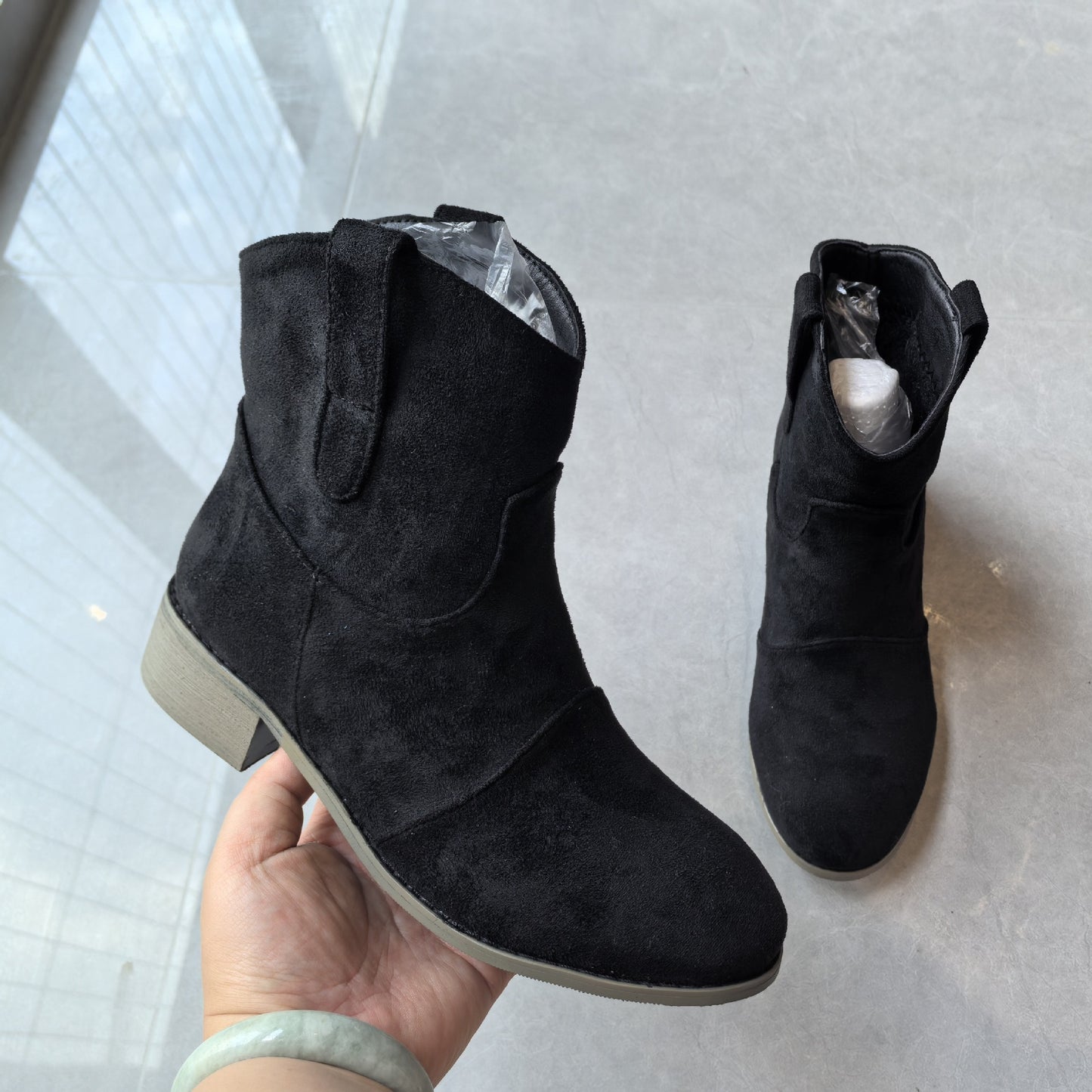 Comfortable Low-Heeled Boots in Large Sizes 40-48, Trendy Low-Cut Women's Boots, Trendy Martin Boots