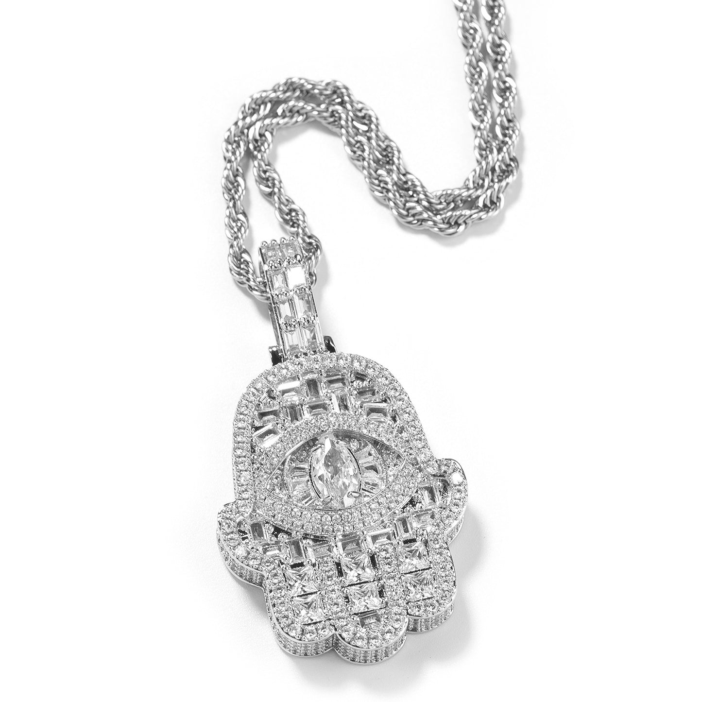 Full-diamond zircon necklace