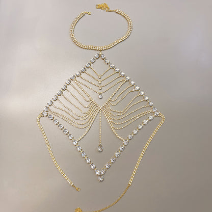 Bikini necklace with rhinestone accessories for women