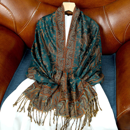 Women's Jacquard Imitation Cashmere Shawl Wrap Long Scarf