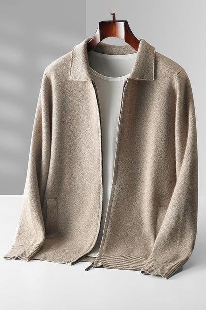 Pure Wool Knitted Cardigan for Men