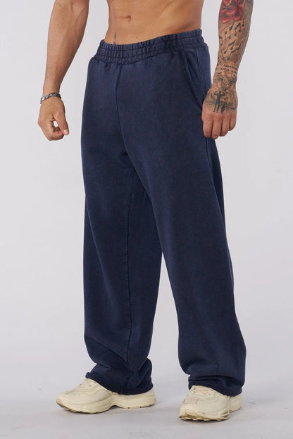 Men?s Loose Fit Straight-Leg Jogger Cotton Gym Pants