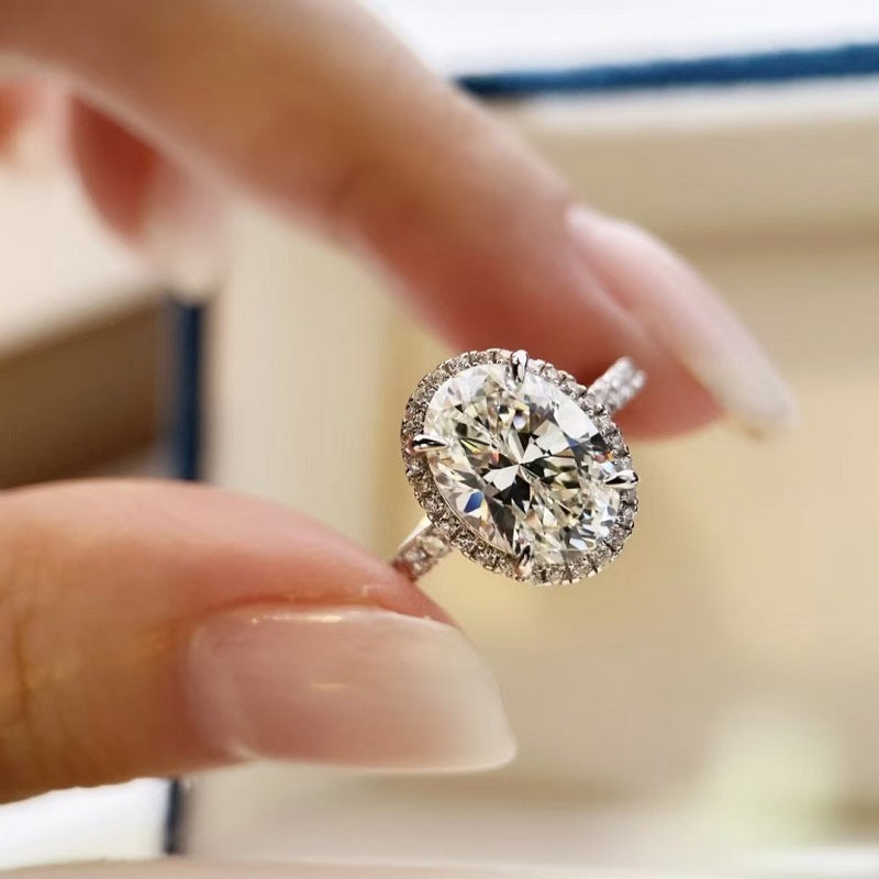 Adjustable Cubic Zirconia Ring Women Classic Six Claw Design