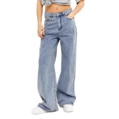 Dames vloerlange losse jeans