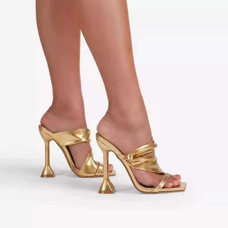 Women Square Toe High Heel Sandals
