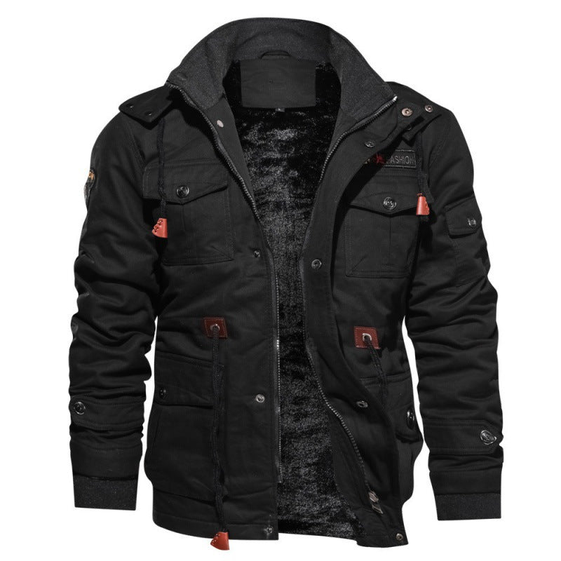 Mens Hooded Fleece Lined Jacket