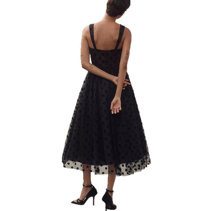 Women's Mesh Long Dress with Zipper