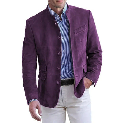 Mens Casual Suede Suit Jacket