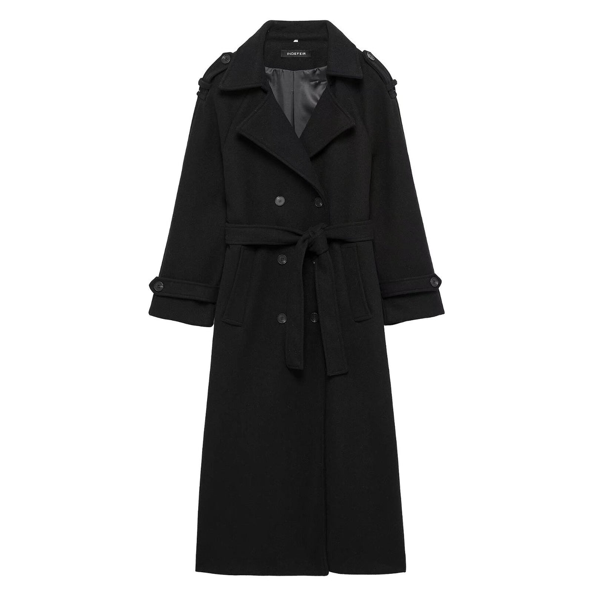 Womens Woolen Double Breasted Coat