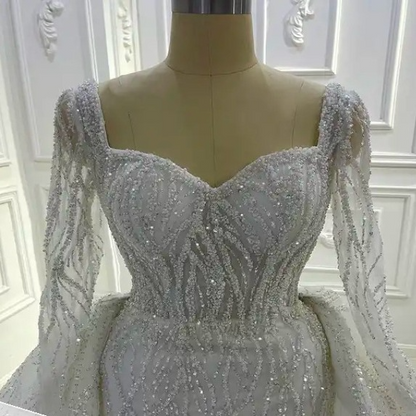 Mermaid Lace Wedding Dress Long Sleeves
