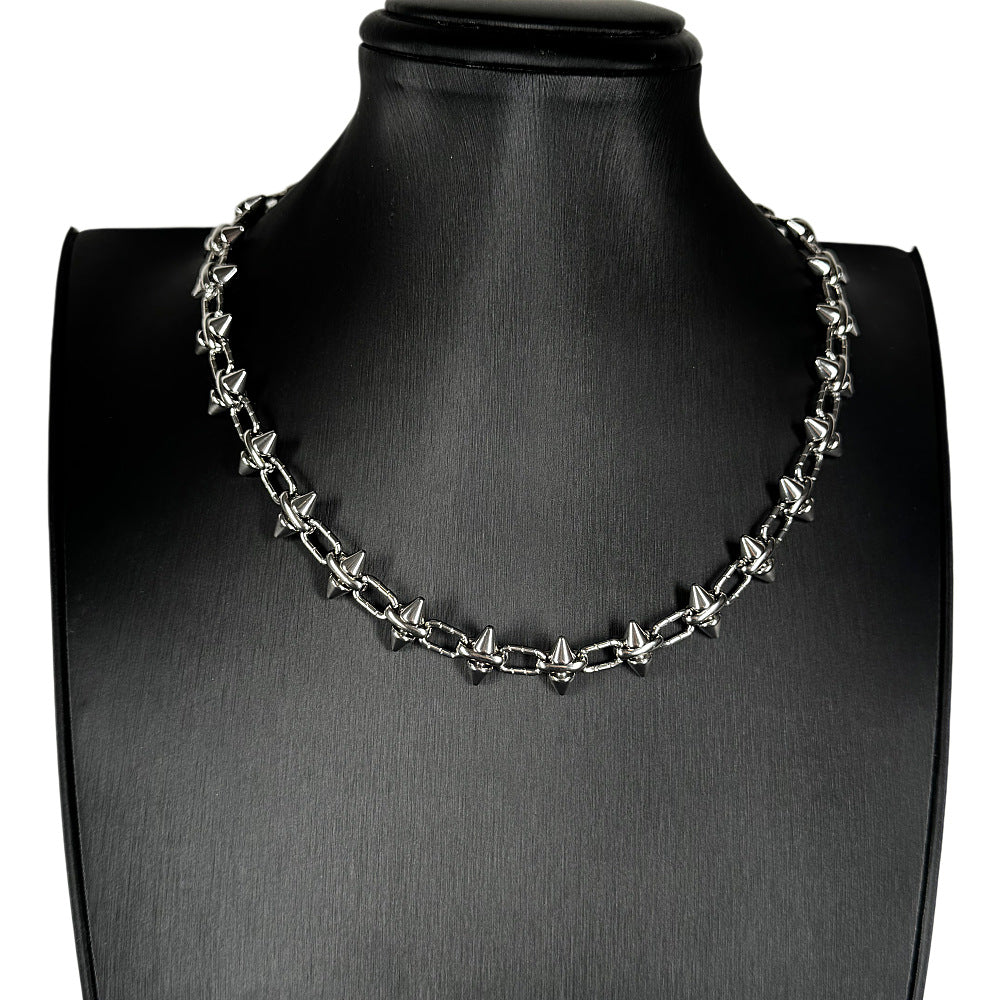 Titanium Steel Spike Necklace and Bracelet Set