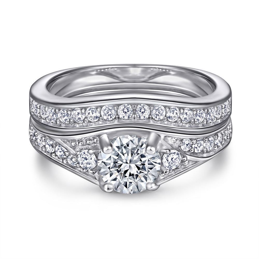 Stapelbare ring van sterling zilver met zirkonia
