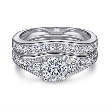 Stapelbare ring van sterling zilver met zirkonia