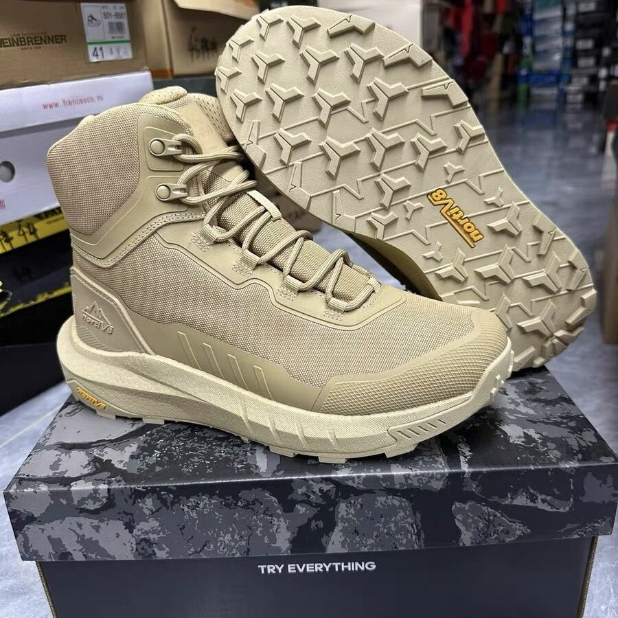 Men's Breathable Mid-High Top Outdoor Hiking Shoes with YKK Side Zipper