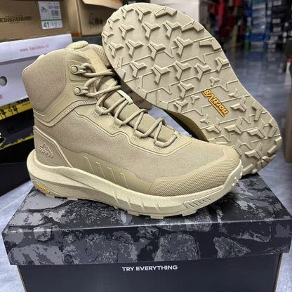 Men's Breathable Mid-High Top Outdoor Hiking Shoes with YKK Side Zipper