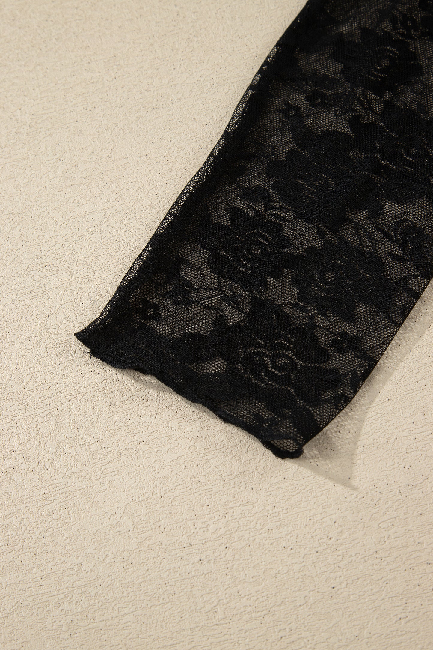 Top met lange mouwen en bloemenprint van mesh in grote maten