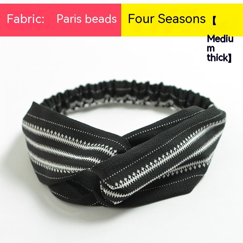 Elastische gekruiste chiffon hoofdband in Boheemse stijl