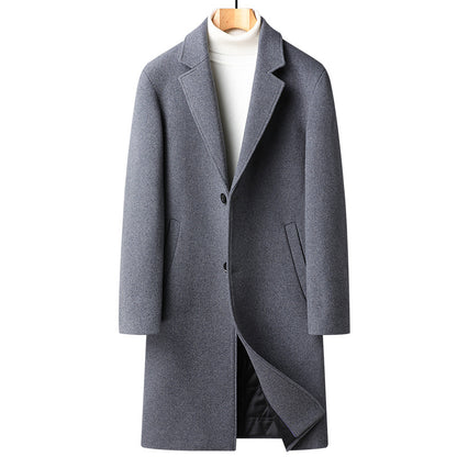 Mens Wool Blend Overcoat with Suit Collar