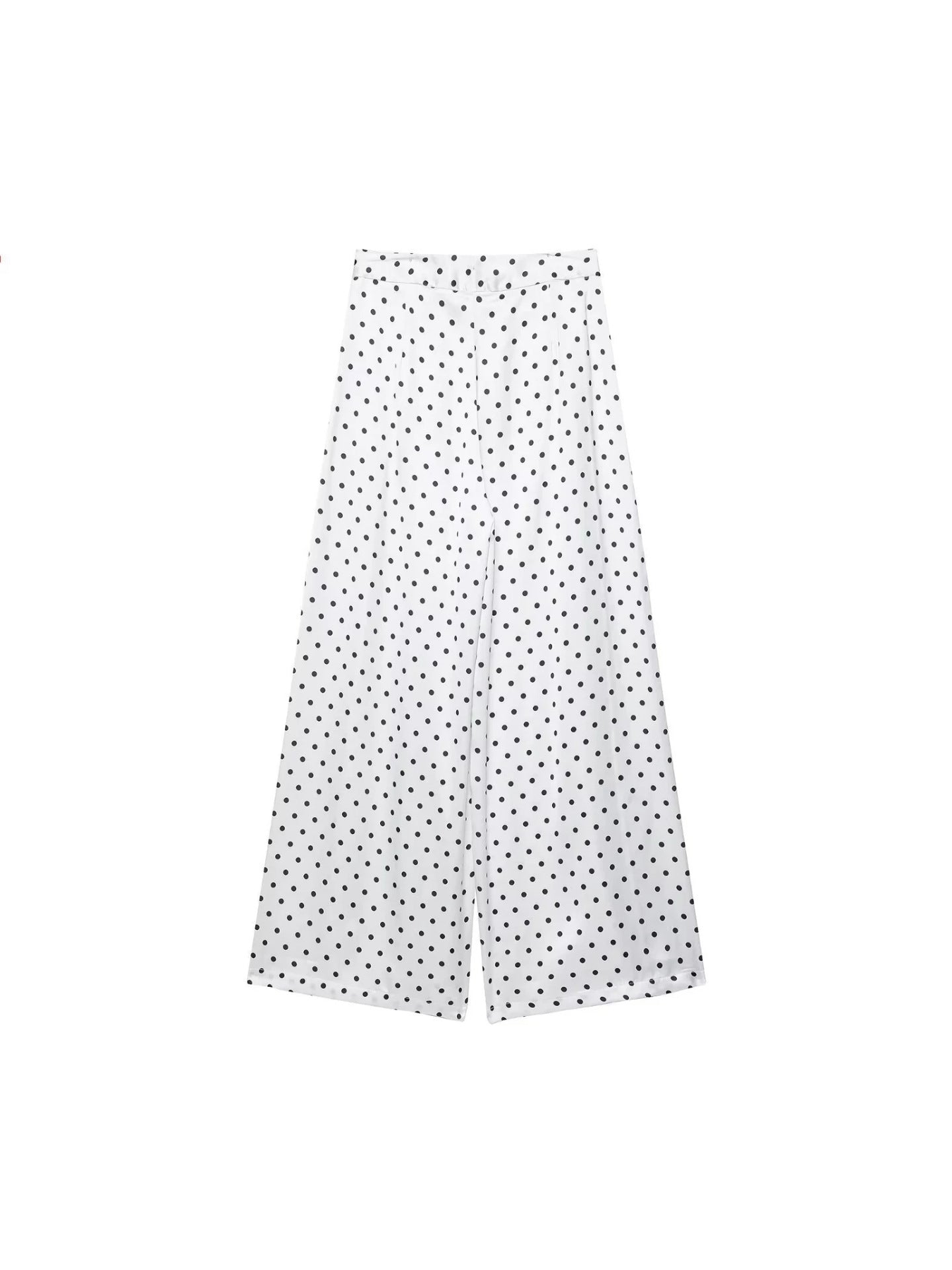 Women's Polka Dot Shirt and High-Waisted Pants